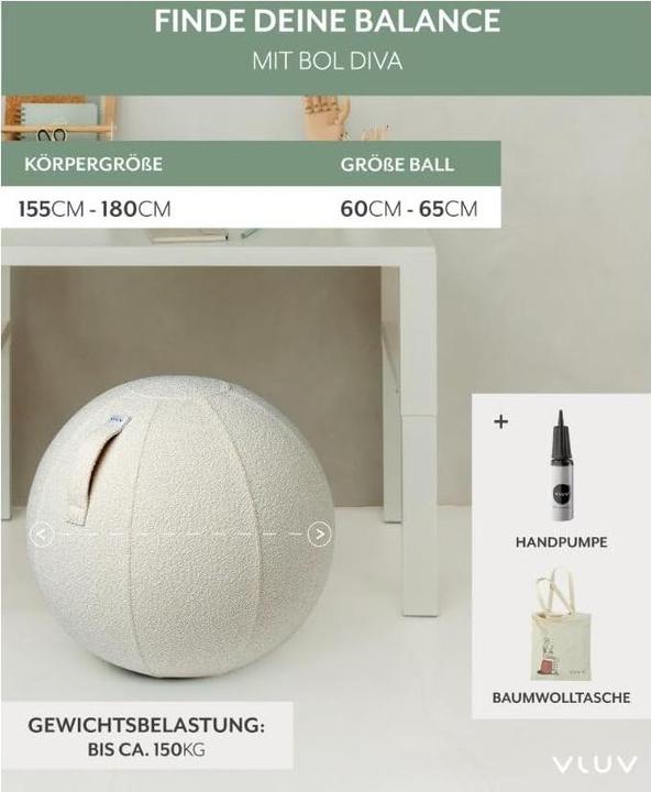 Immagine prodotto Vluv BOL DIVA Sitzball off-white (65 cm)