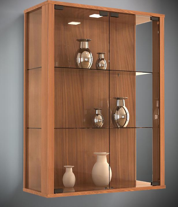 Produktbild VCM Sammel Wandvitrine Holz Glas Udina (60 x 60 x 80 cm)
