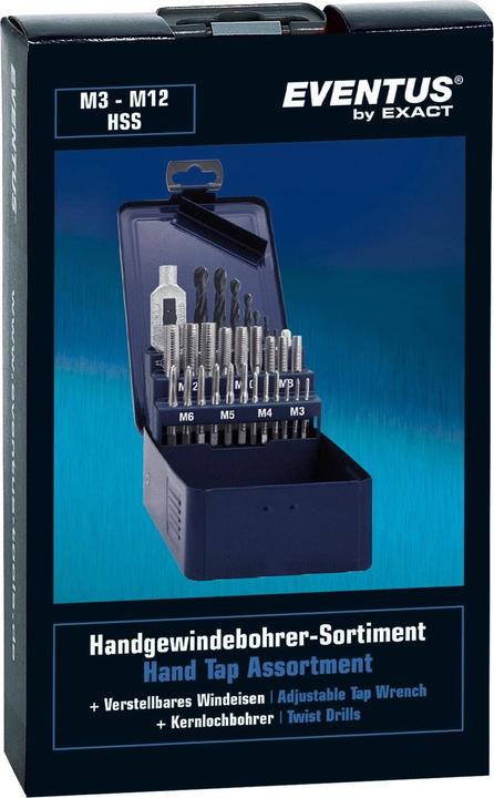 Produktbild Eventus Gewindebohrer Sortiment 29-teilig M3-M12