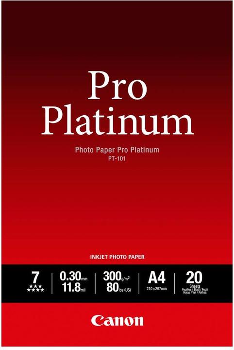 Image du produit Canon PT-101, Photo Paper Pro Platinum (300 g/m², A4, 20 x)