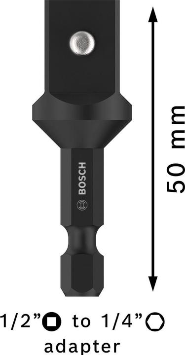 Produktbild Bosch Professional Zubehör PRO Socket Adapter mit Stiftverbindung, 1/2", 50 mm