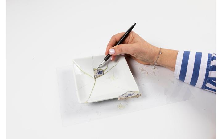 Actual product image Creative - Craft Kit Kintsugi, Dish, blue, gold, white (977815)