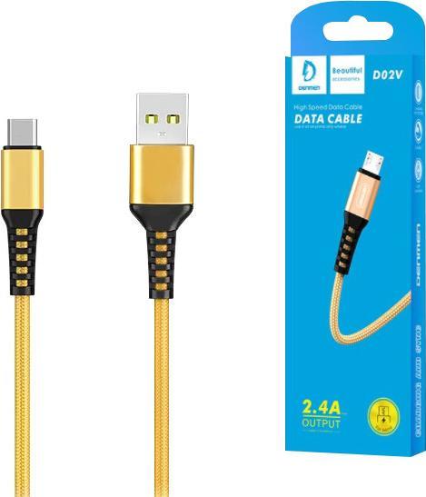 Immagine prodotto Denmen Cavo Usb rinforzato Micro Gold Braid 1m D02v (1 m)