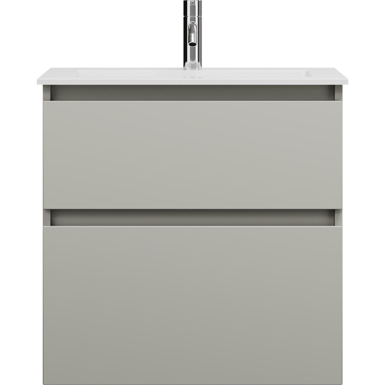 burgbad, Badmöbelset, Lin20 Mineralguss-Waschtisch Farbe Weiss Matt inklusive Waschtischunterschrank Tiefe 415mm 2