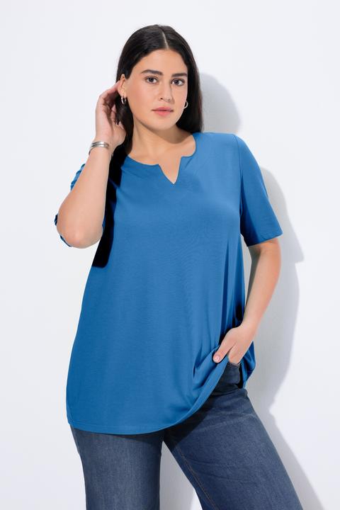 Actual product image Ulla Popken Essential Notch Neck Stretch Tee (58, 60)
