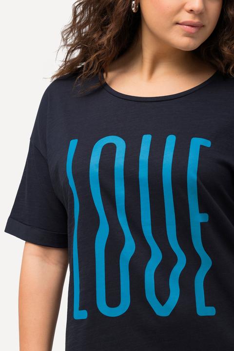 Immagine prodotto Ulla Popken T-shirt dal taglio oversize con LOVE, scollo a girocollo e mezze maniche (46, 48)