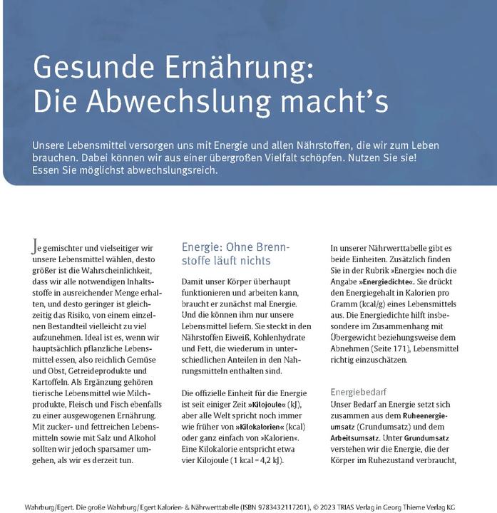 Actual product image Die grosse Wahrburg/Egert Kalorien-&-Nährwerttabelle (German, Sarah Egert, Ursel Wahrburg, 2023)