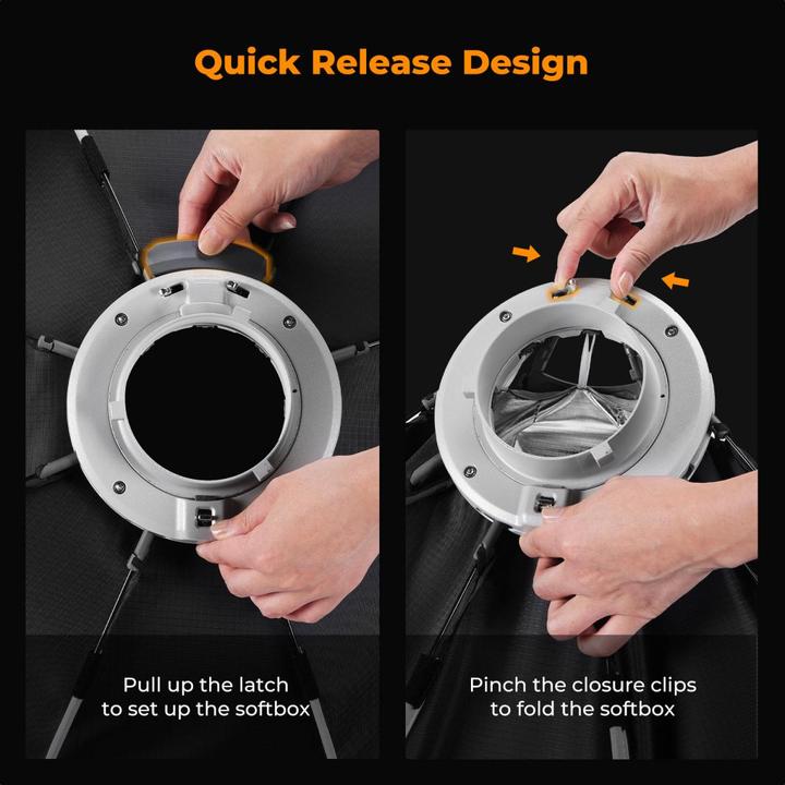 Actual product image K&F Concept 65cm Octagonal Softbox, Quick release + storage Bowens Mount with Honeycomb Grid, Light Diffusers (65 cm)