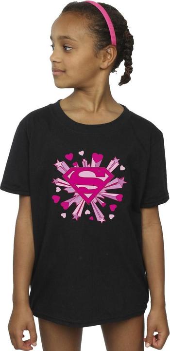 Produktbild Superman Pink Hearts And Stars Logo TShirt Mädchen (128)
