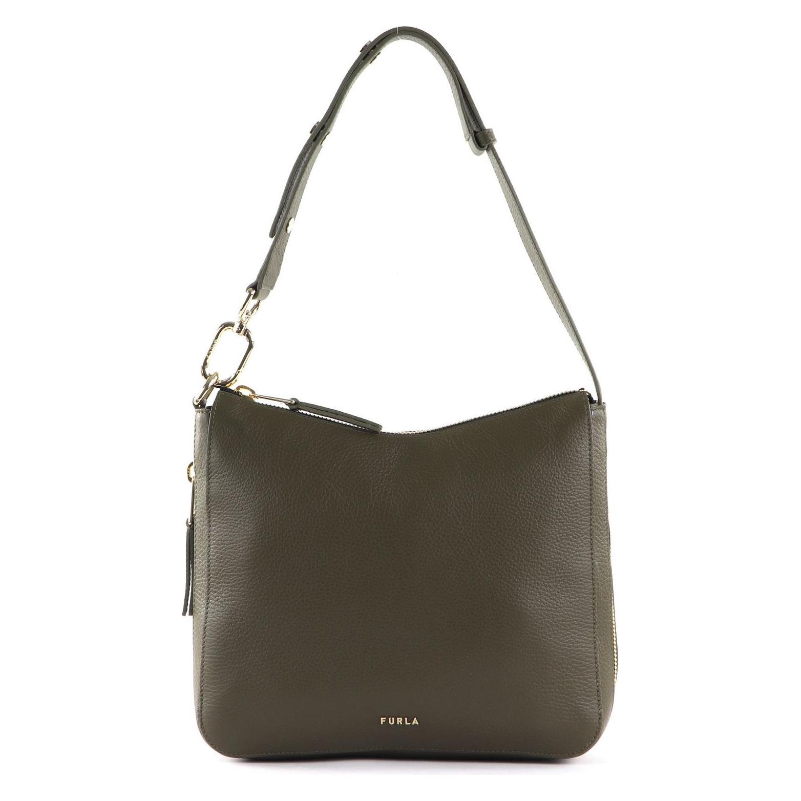 Furla, Damen, Handtasche, Skye Hobo, Grün, Schwarz