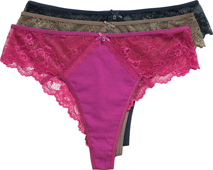 Produktbild Ulla Popken Strings, 3er-Pack, Spitze (46, 48, 3er Pack)