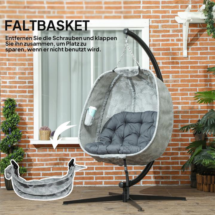 Produktbild Outsunny Hängesessel Stahl, Polyester Grau