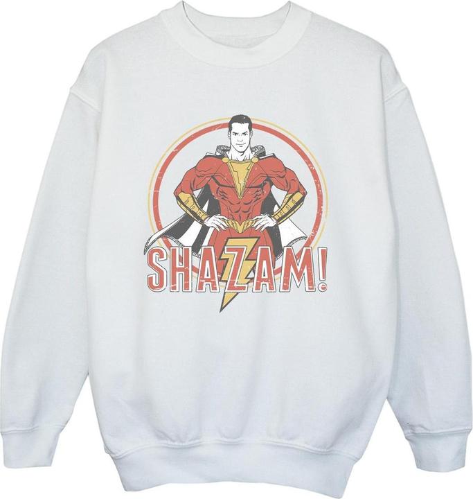 Actual product image Boys Shazam Retro Circle Distressed Sweatshirt (152, 158)