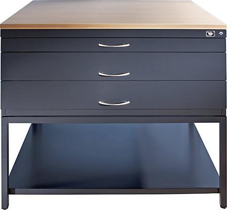 Actual product image C+P Drawing cabinet, A0, 8 drawers, height 760 mm, black grey / traffic white.