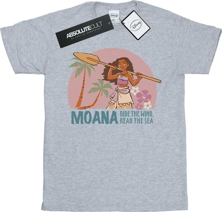 Actual product image Disney Girls Moana Read The Sea Cotton T-Shirt (140, 146)
