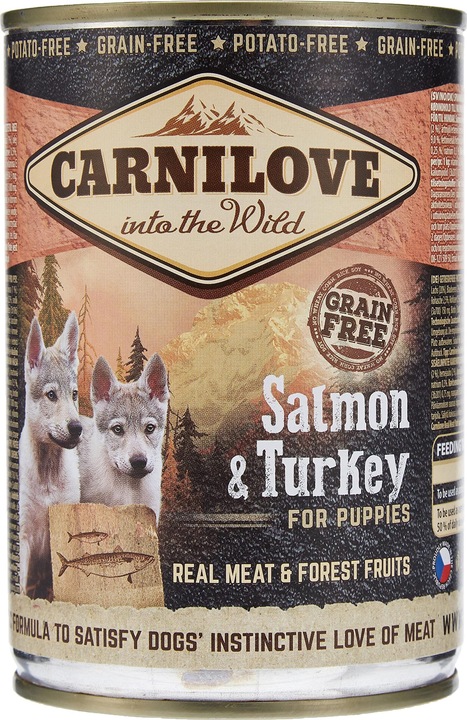 Immagine prodotto Carnilove Cibo umido per cuccioli di cane, salmone e tacchino (Cucciolo + gattino, 1 pz., 400 g)