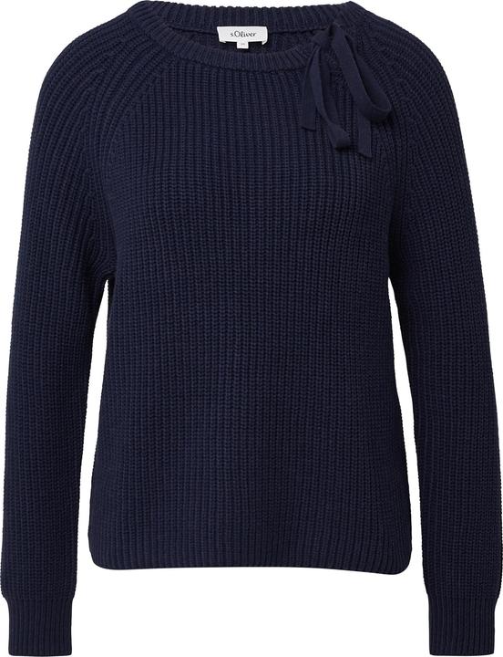 Produktbild s.Oliver Strickpullover Relaxed-Fit-Strickpullover mit Bindedetail (44)