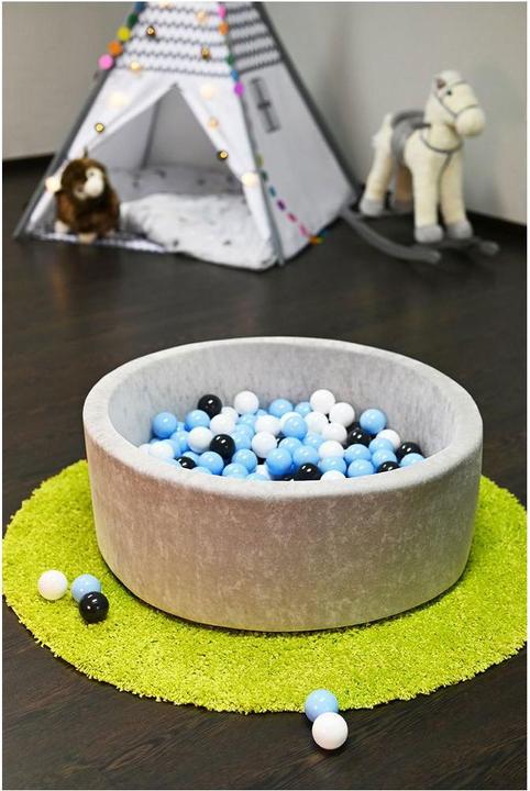 Produktbild Knorrtoys Bällebad soft - "Grey" - 300 balls creme/grey/lightblue (ca. 6cm Durchmesser)