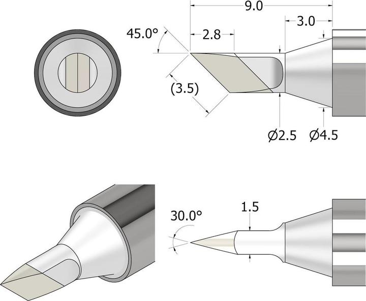 Produktbild iFixit Power Series Soldering Iron Tip – messerförmig 2.5 (Lötspitze)