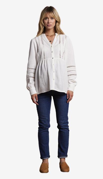 Immagine prodotto Envie de Fraise Musselin-Bluse mit Lochspitze für Schwangerschaft und Stillzeit