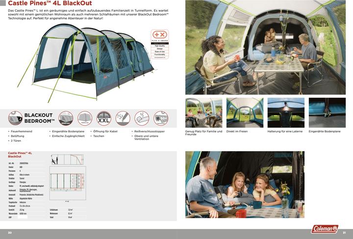 Immagine prodotto Coleman Castello Pini 4L (Tenda a tunnel, 23.10 kg, 4 persone)