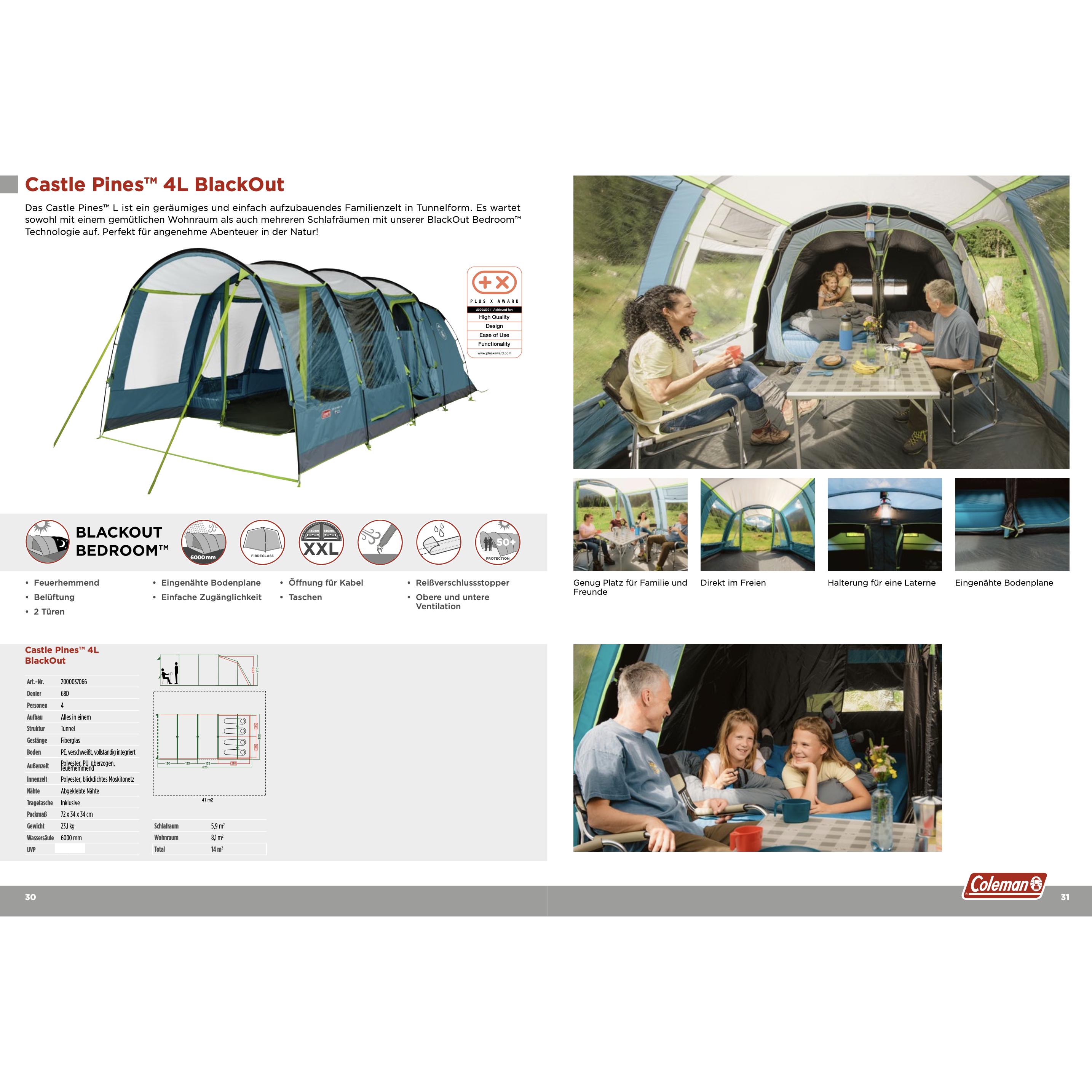 Thumbnail - Coleman, Zelt, (Tunnelzelt, 23.10 kg, 4 Personen)