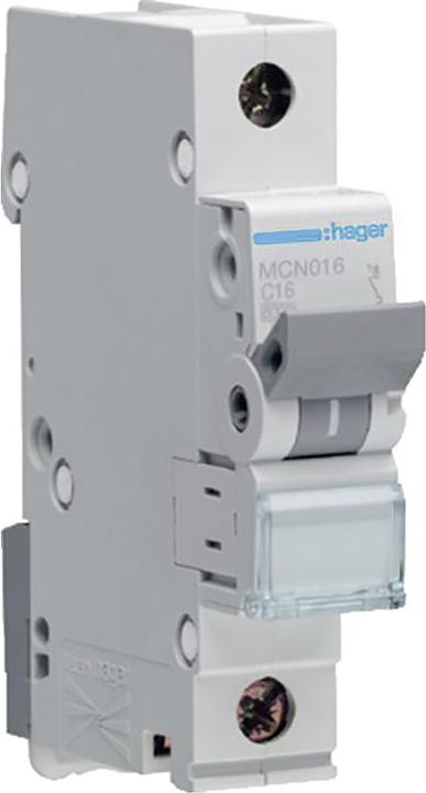Hager LS switch 1 pole 6kA C-16A 1M (16 A)