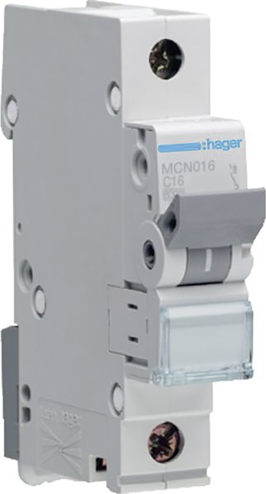 Image du produit Hager LS switch 1 pole 6kA C-16A 1M (16 A, Paresseux)