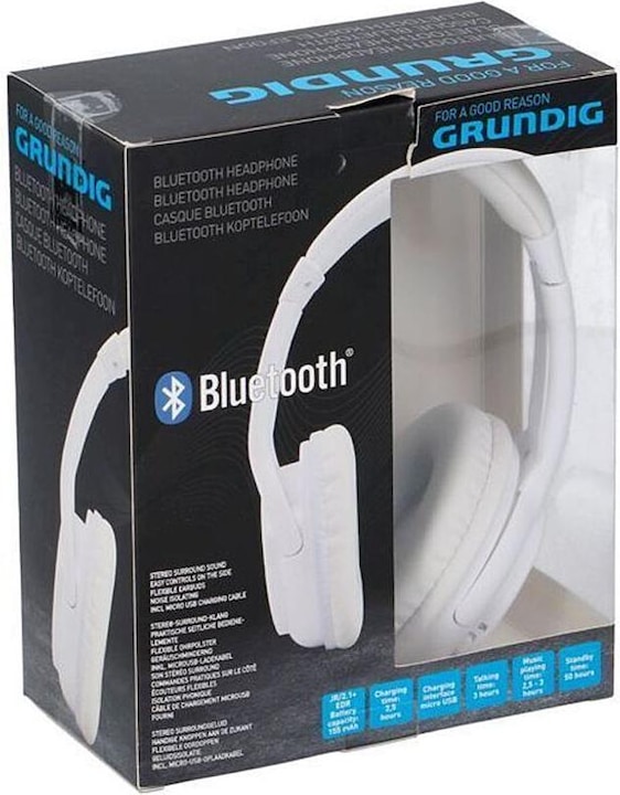 Immagine prodotto Grundig Cuffie Bluetooth (Nessuna soppressione del rumore, 2.50 h, Senza fili)