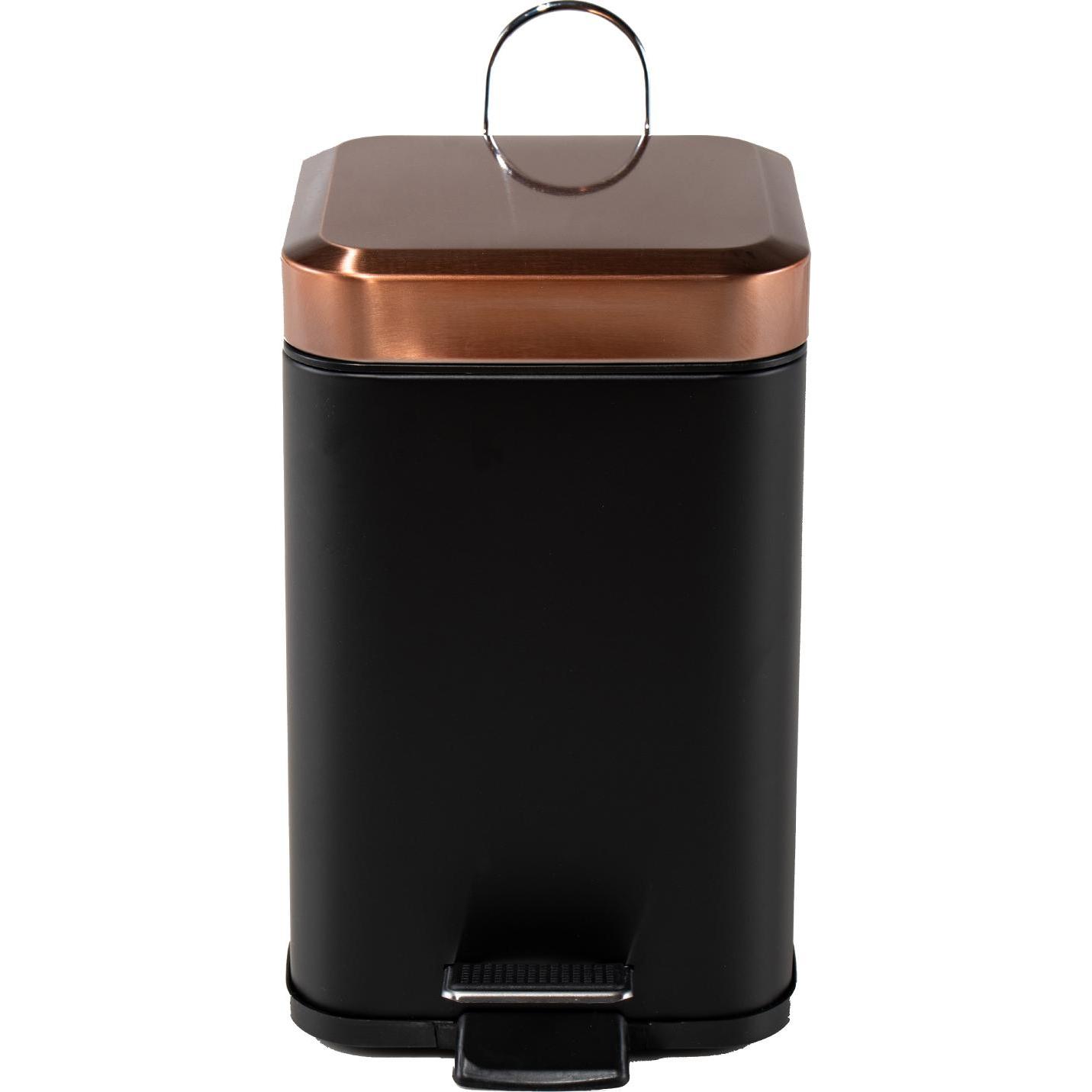 HTI-Living Abfalleimer mit Soft-Close Deckel Eckig 3 Liter Jannik, Abfalleimer, Kupfer, Schwarz