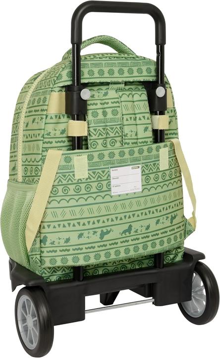 Actual product image The Lion King Schulrucksack mit Rädern Mufasa grün Beige 33 x 45 x 22 cm