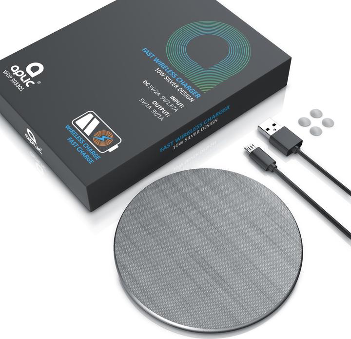 Actual product image Aplic Induction Charger, Qi Charger - Inductive Fast Charging Station, 10W Wireless Induction Charger (10 W)