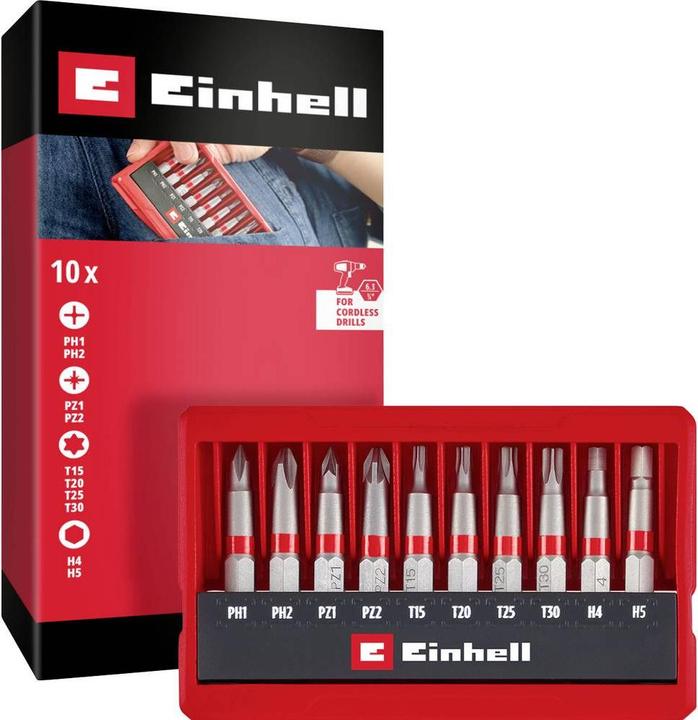 Productafbeelding Einhell Bit Taschenbox 10tlg 118643 Bit-Set TORX, PH, PZ, Innen-Sechskant (Inbus)