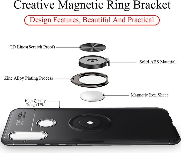 Produktbild Nalia Ring Hülle 360° Finger-Halter (Huawei P Smart (2019))
