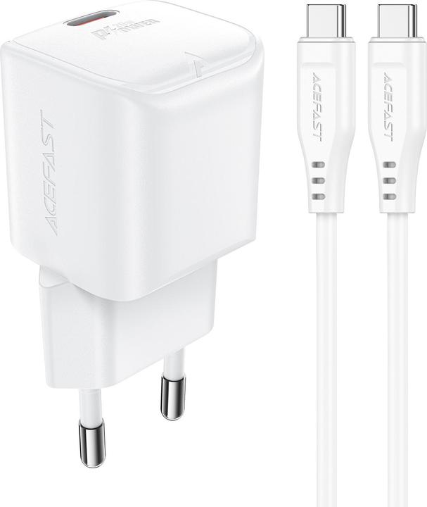 Acefast A73 Mini PD 20W GaN wall charger + USB-C cable - white (20 W)