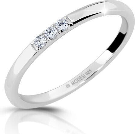 Actual product image Modesi Delicate silver ring with zircons M01014 - Circuit: 52 mm (52)