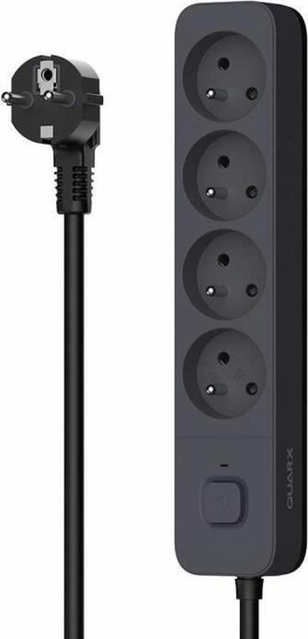 Actual product image [n]fibrecare Steckdosenleiste mit 4 Steckdosen mit Schalter QUARX (1,5 m) (4x, CEE 7/4, CEE 7/5, 1.50 m)