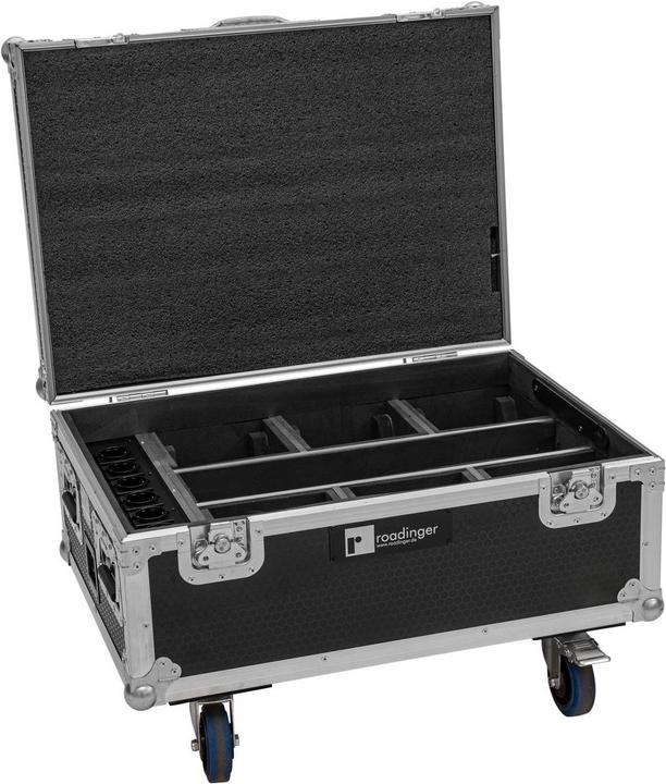 Actual product image Roadinger Flightcase 6x AKKU IP TL-3 QCL Trusslight CRMX with charging function and castors