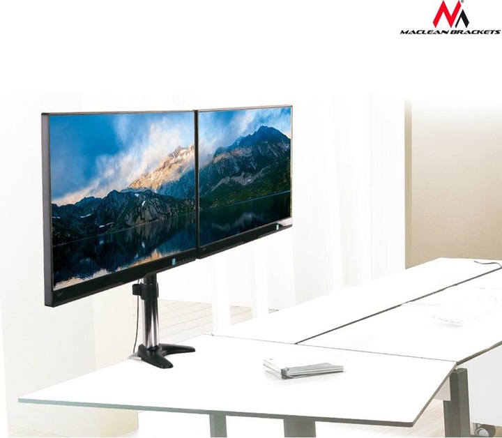 Produktbild Maclean MC-714 - VESA Monitor-/TV-Halter, 13-27", silber, 2x 8 kg (Tisch, 27.01")