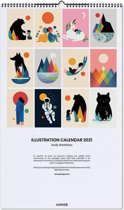Produktbild Juniqe Andy Westface - Illustration Calendar 2021 - Kinderzimmer & Kunst für Kinder (35 x 58 cm, Harter Einband, Englisch)
