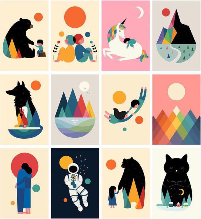 Produktbild Juniqe Andy Westface - Illustration Calendar 2021 - Kinderzimmer & Kunst für Kinder (35 x 58 cm, Harter Einband, Englisch)