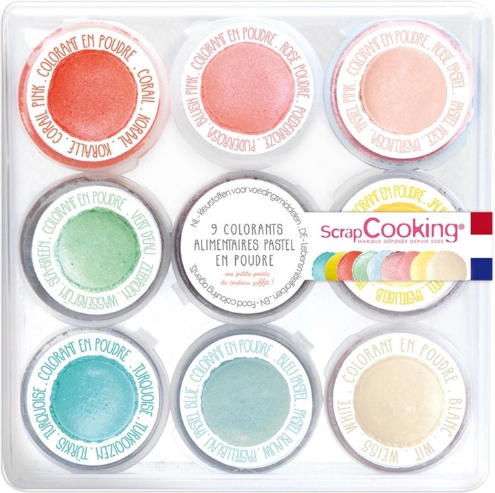 Actual product image ScrapCooking 9 mini food colours in powder form, pastel (105 ml)