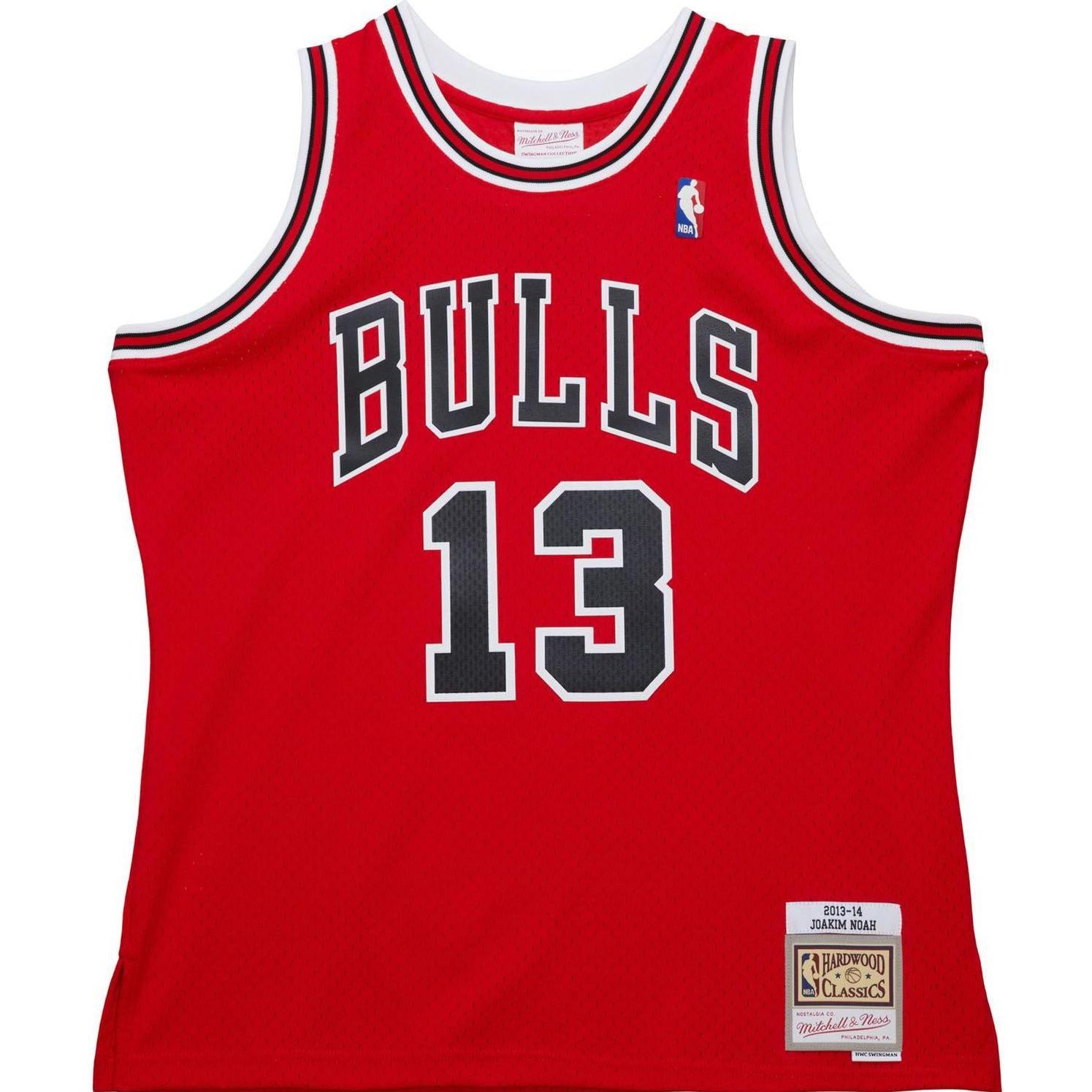 Mitchell & Ness, Herren, Sportshirt, Swingman Mesh Jersey Chicago Bulls 2013 Joakim Noah - XXL (XXL), Rot, XXL