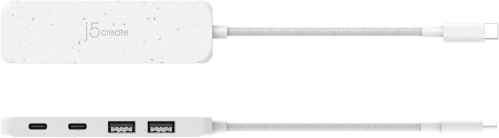 Produktbild j5Create Umweltfreundlicher USB-C-zu-Hub Typ C & Typ A Gen 2 mit 4 Anschlüssen, USB 3.2 Gen 1 (3.1 G (USB-C, 4 Ports)