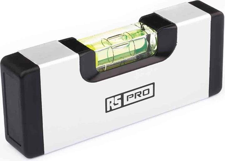 Actual product image RS PRO Pocket spirit level, type pocket size, 120mm, frame aluminum, 1 level/s, 0,5 mm/m (12 cm)