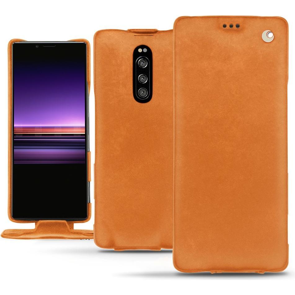 Noreve Lederschutzhülle vertikal (Sony Xperia 1), Smartphone Hülle, Orange