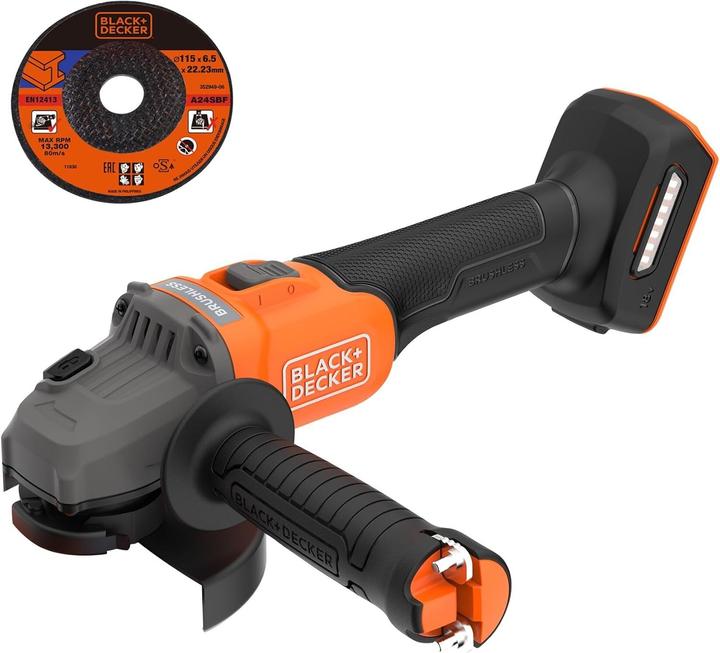 Black & Decker BLACKDECKER 18V Brushless Cordless Grinder 115cm Bare BCG6L8NXJ (115 mm)