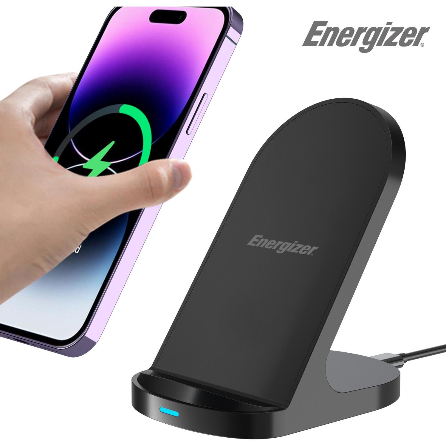 Energizer Nero Wireless Charger Stand (15 W), Caricabatteria Senza Fili,