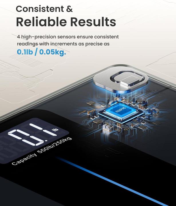 Actual product image Renpho Digitale Personenwaage mit 250 kg Kapazität (250 kg)