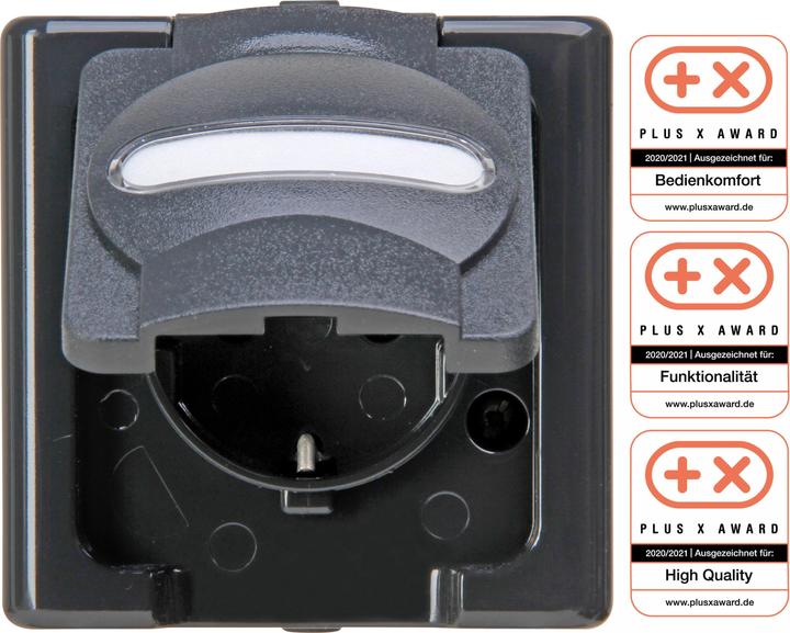 Produktbild Kopp APWG Blue Electric 1033.1500.7 Schutzkontakt-Steckdose anthrazit